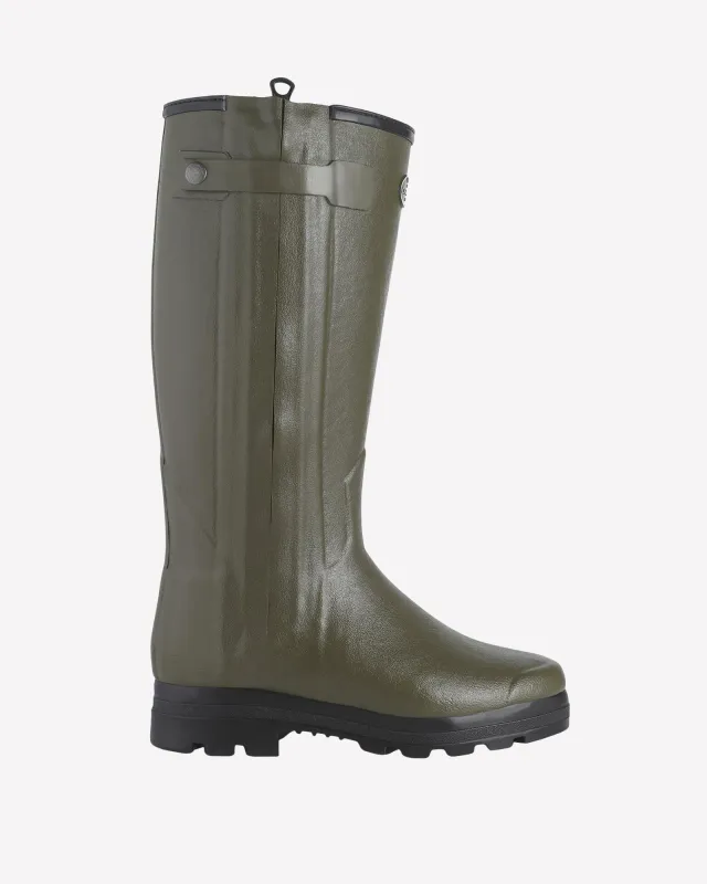 Men's Chasseur Wool Lined Wellington Boot - Chameau Green sold by Le Chameau