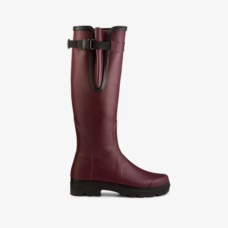Women's Vierzon Jersey Lined Wellington Boot - Oxblood made by Le Chameau