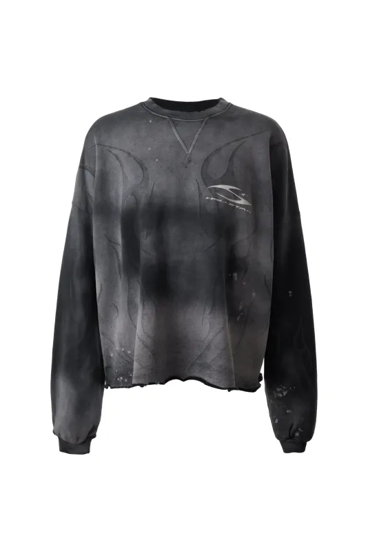 Burned Tribal Crewneck (Oversize) sold by Hellstar