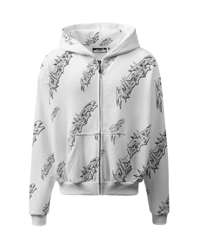 Graffiti Zip-Up (White) sold by Hellstar