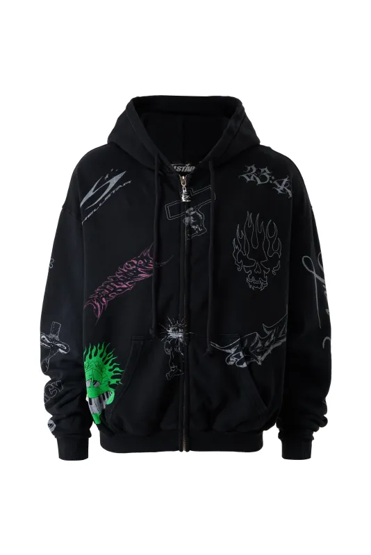 Graffiti Zip-Up made by Hellstar