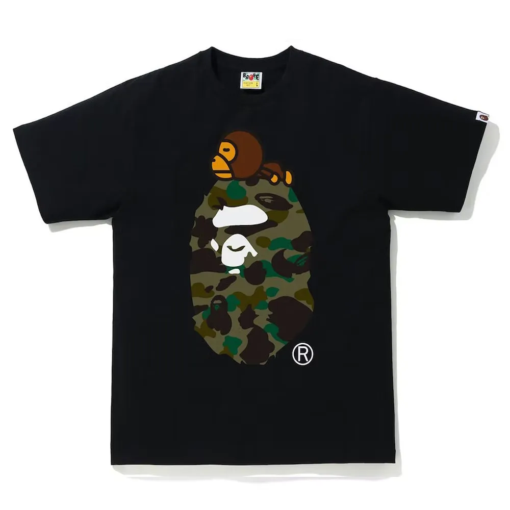 Bape 1st Camo Milo on Big Ape Tee Black/Green sold by PLUS