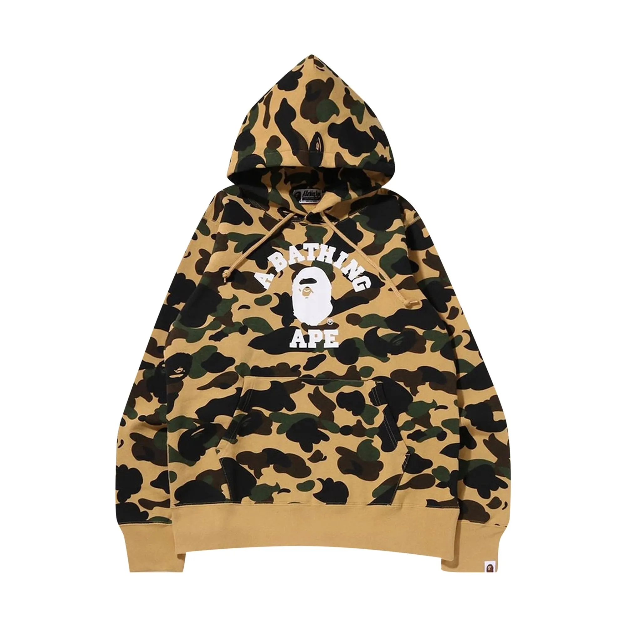 Bape 1st Camo College Pullover Hoodie Yellow sold by PLUS