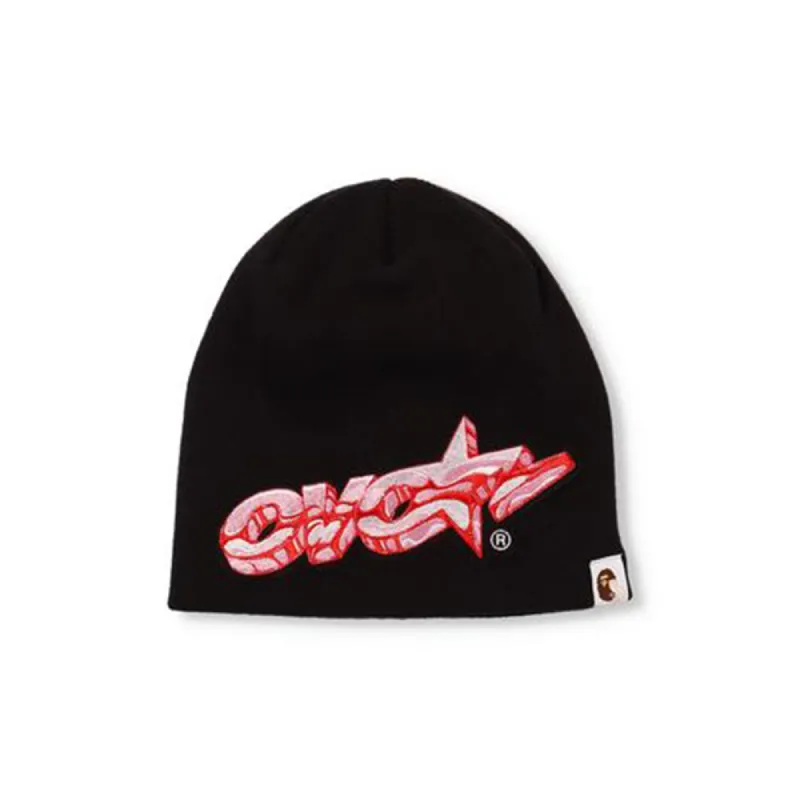OVO x BAPE Star Beanie Black sold by PLUS