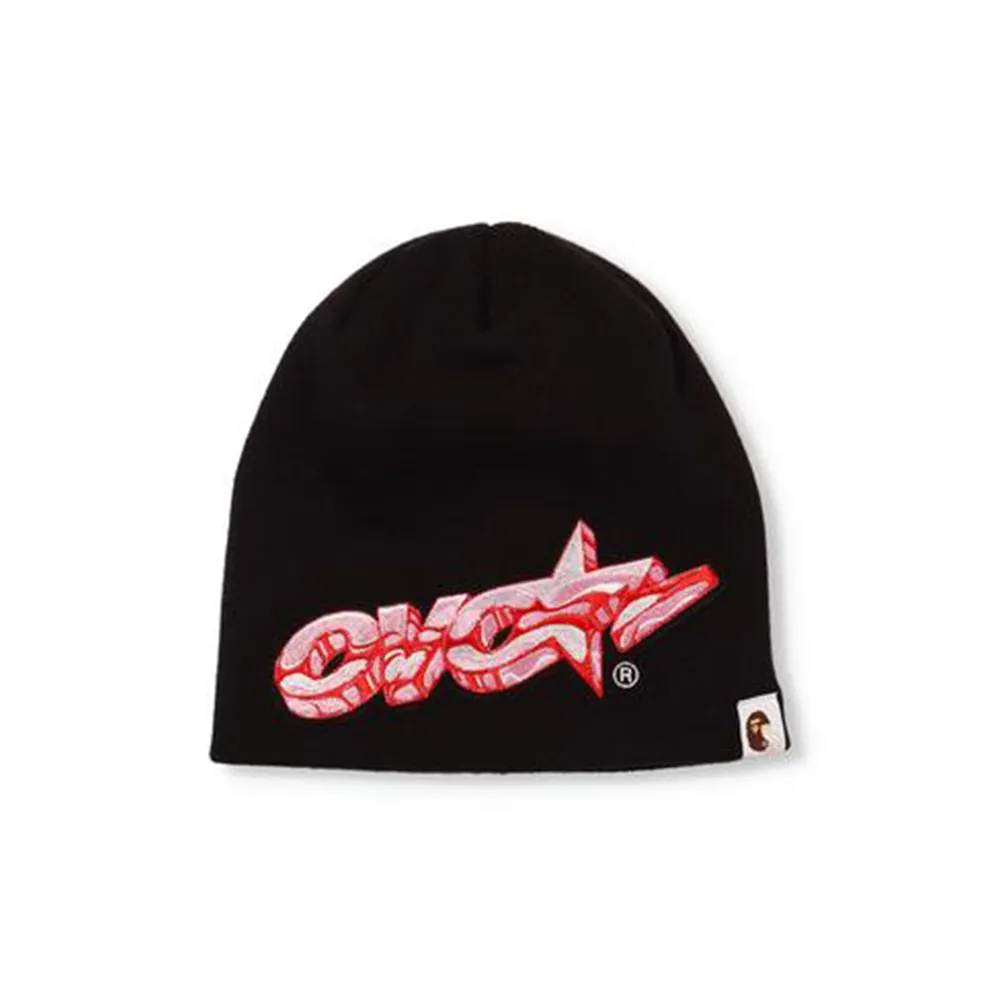OVO x BAPE Star Beanie Black sold by PLUS