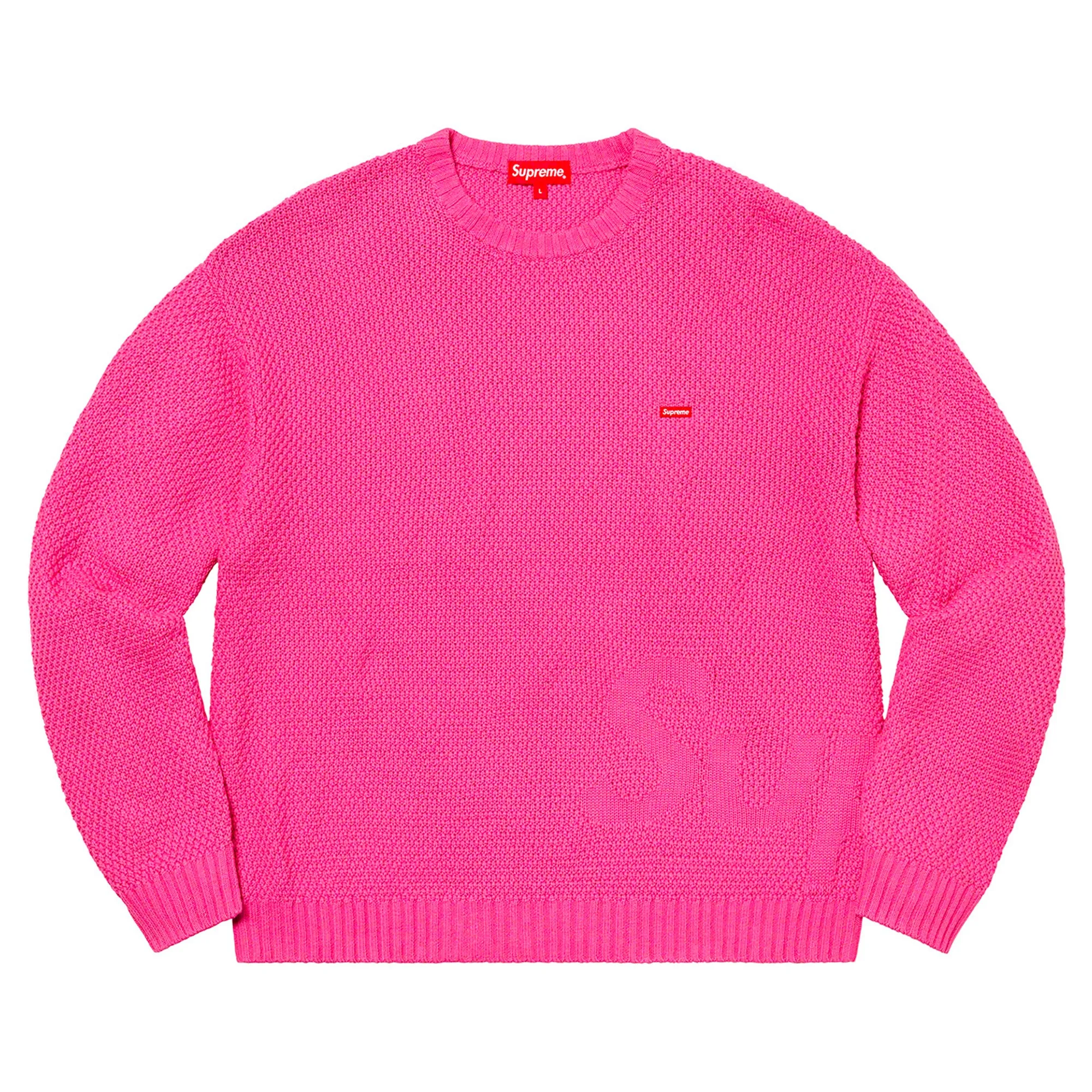 Supreme Textured Small Box Sweater Pink sold by PLUS