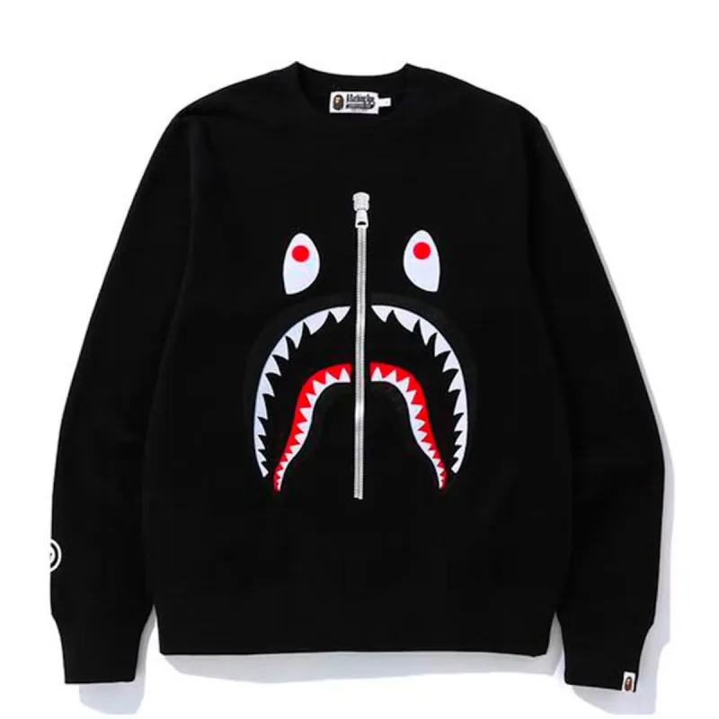 Bape Felt Shark Crewneck Black sold by PLUS