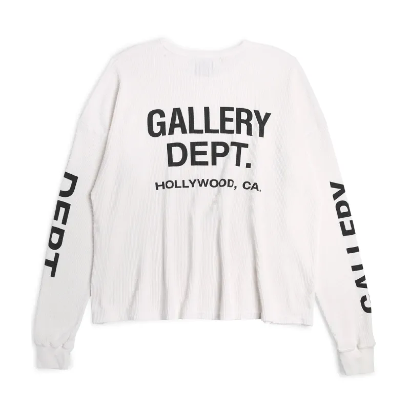 Gallery Dept. Logo Print Thermal L/S Tee White sold by PLUS