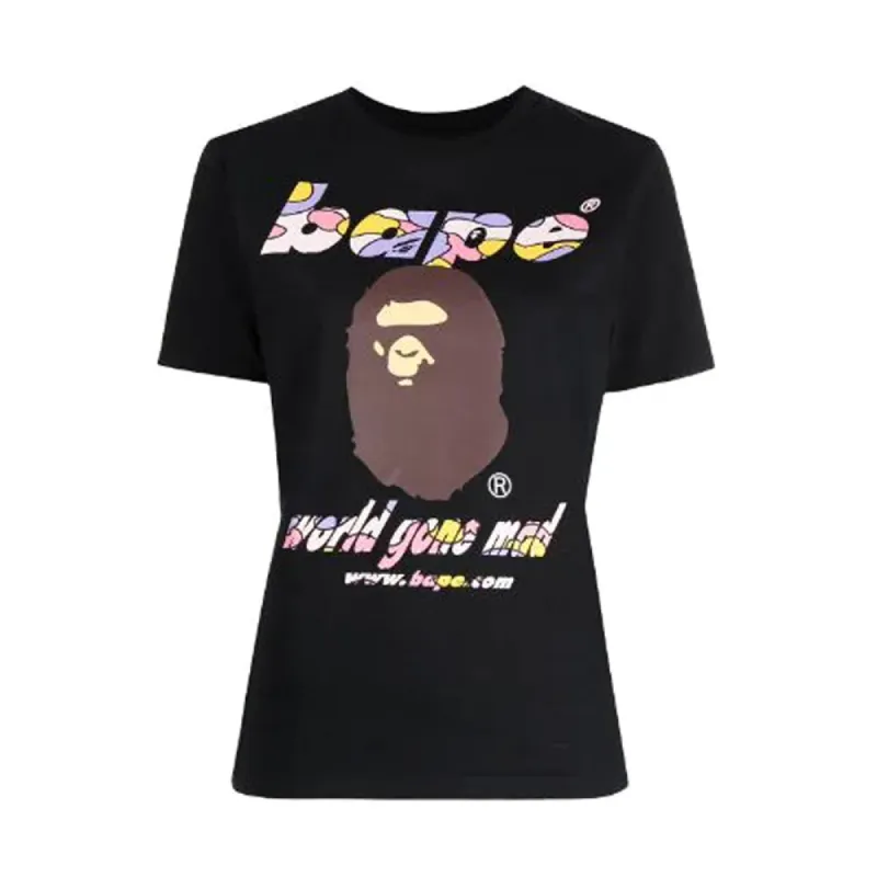 Bape Sta WGM Ape Head Tee Black/Multi (Ladies) made by PLUS