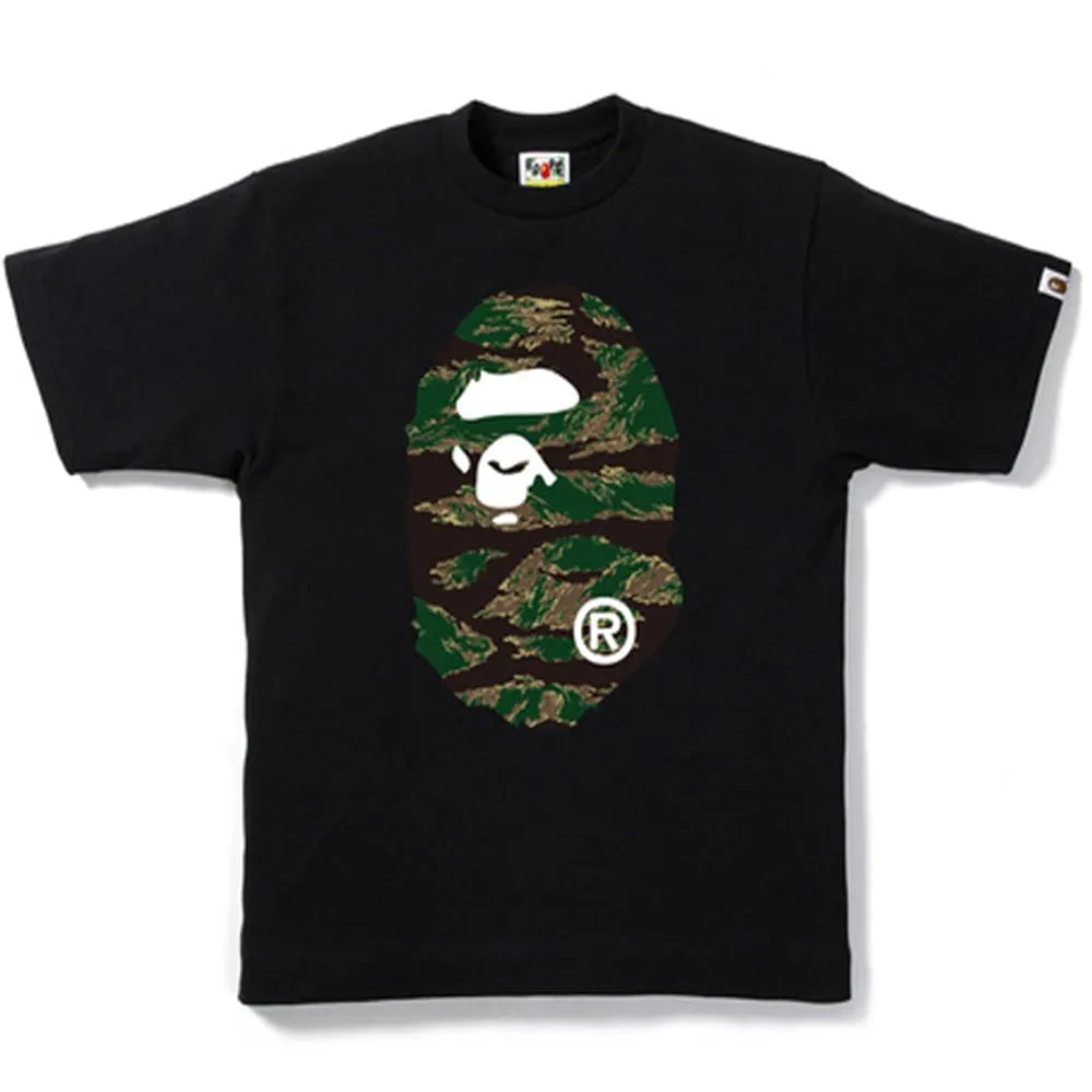 BAPE Tiger Camo Big Ape Head Tee Black sold by PLUS