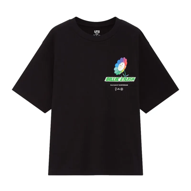Takashi Murakami x BILLIE EILISH Flower Graphic Tee Black sold by PLUS
