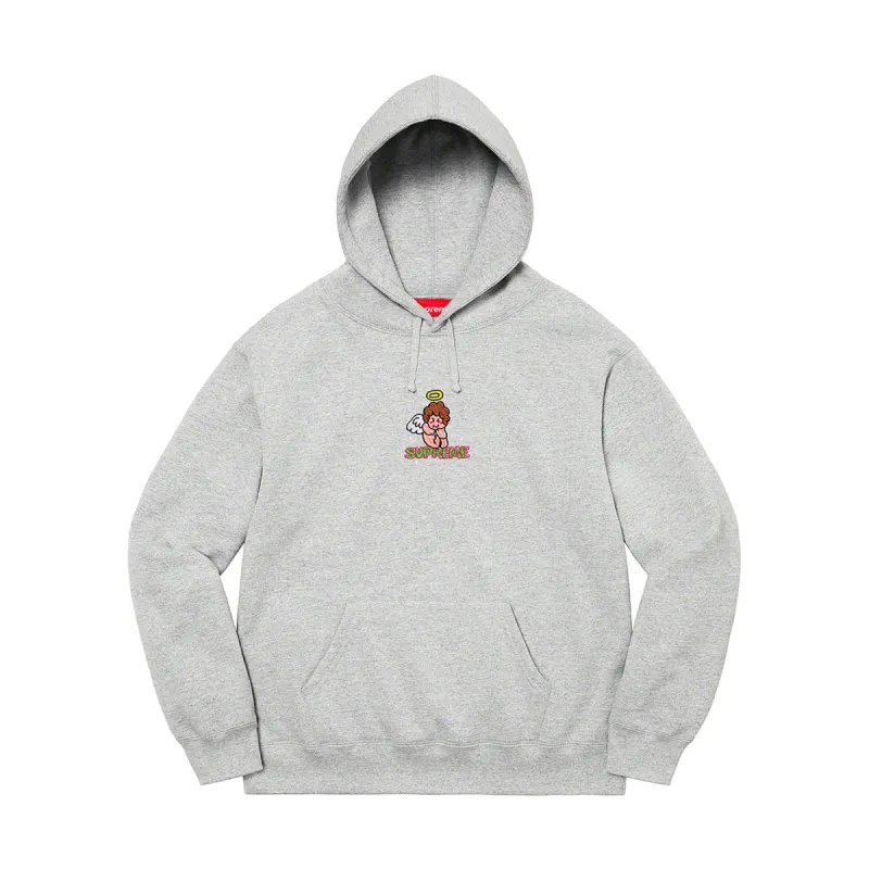 Supreme Angel Hooded Sweatshirt Heather Grey sold by PLUS