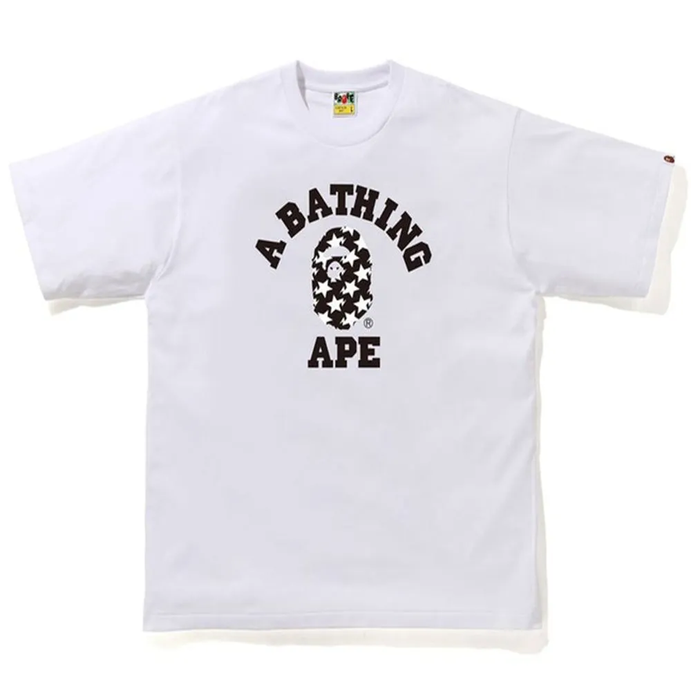 BAPE STA Pattern College Tee White/Black sold by PLUS
