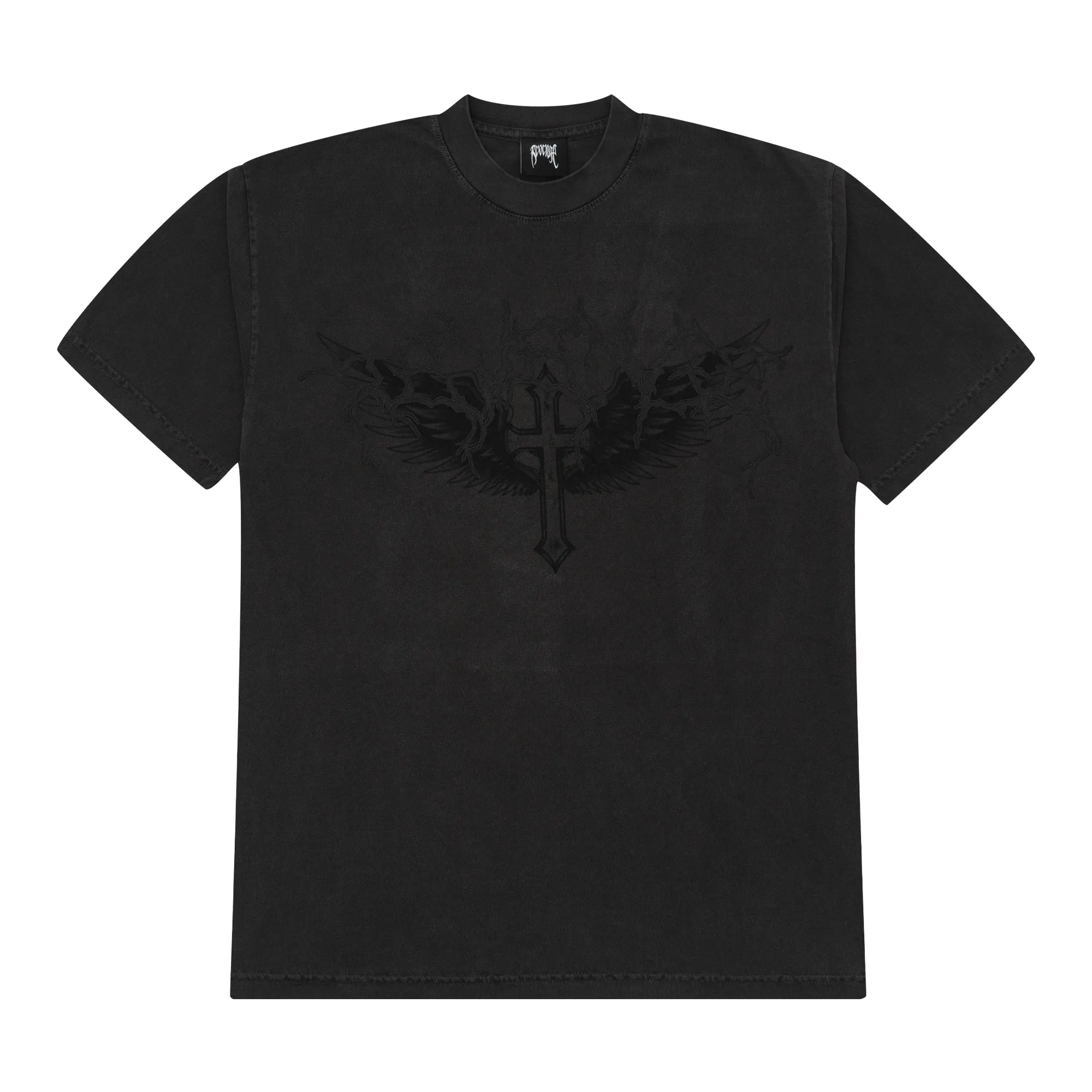 Revenge x Anuel Lightning Reaper Tee Vintage Grey sold by PLUS