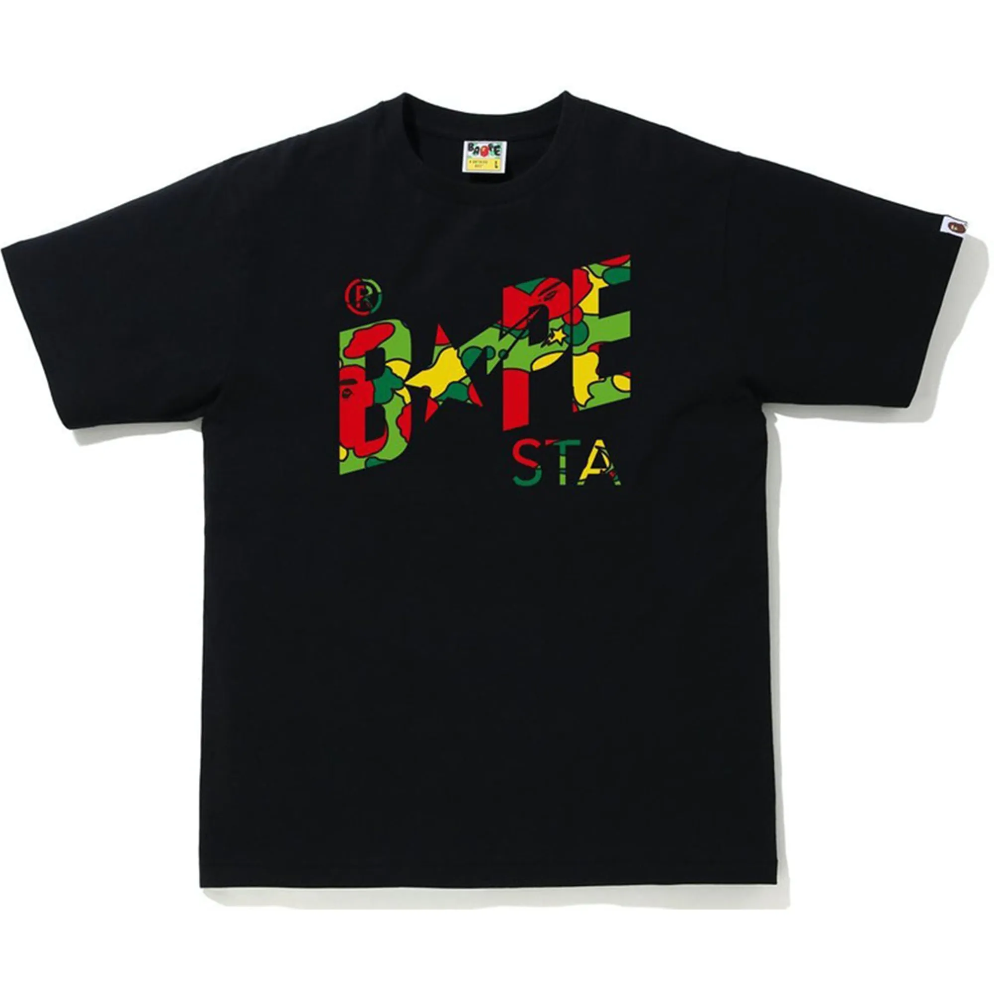 BAPE Sta Camo Bape Sta Logo Tee Black/Multi sold by PLUS