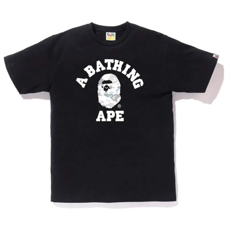 BAPE Space Camo College Tee Black/White sold by PLUS