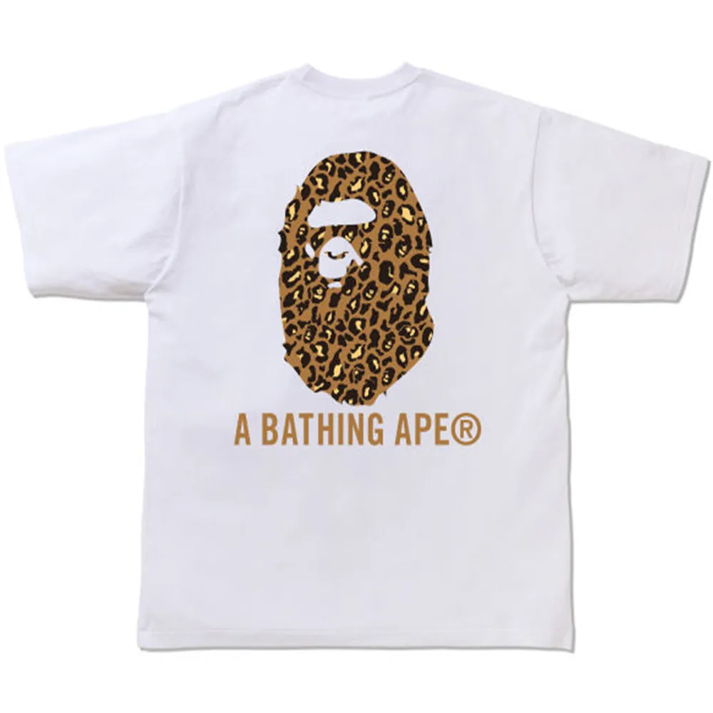 BAPE Leopard Relaxed Fit Tee Orange/White sold by PLUS
