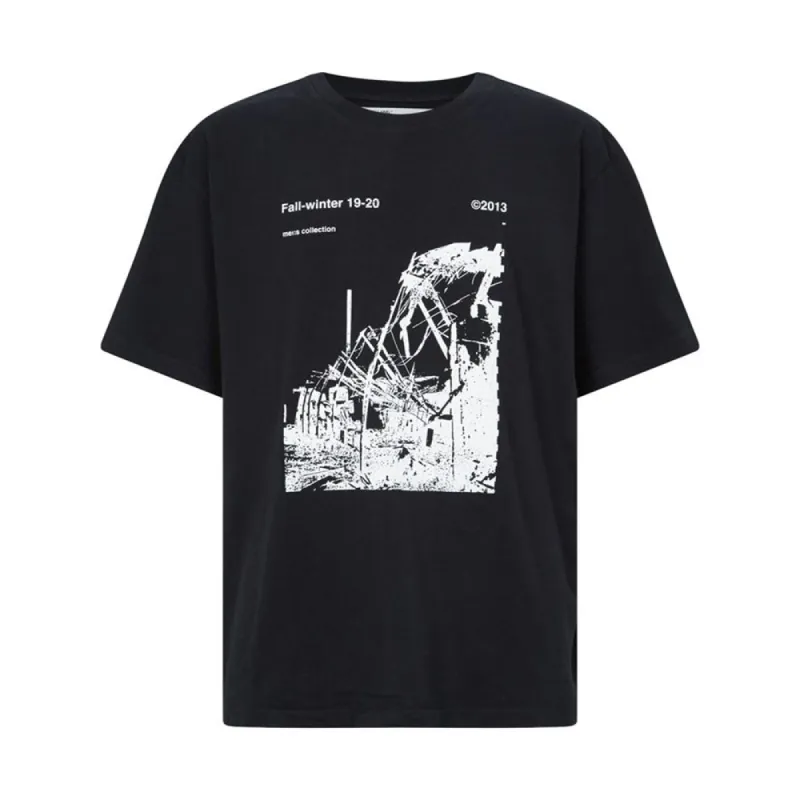 OFF-WHITE Oversized Ruined Factory Tee Black/White sold by PLUS