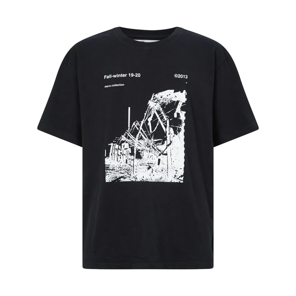 OFF-WHITE Oversized Ruined Factory Tee Black/White sold by PLUS