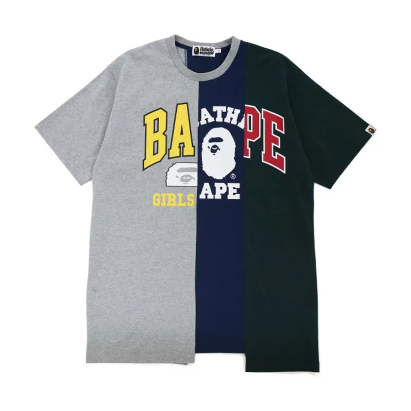 Bape Docking One Piece Split Tee Gray/Navy (Ladies) made by PLUS