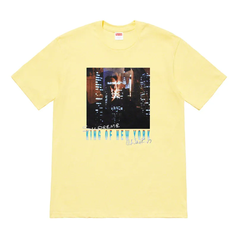 Supreme King of New York Tee Pale Yellow sold by PLUS