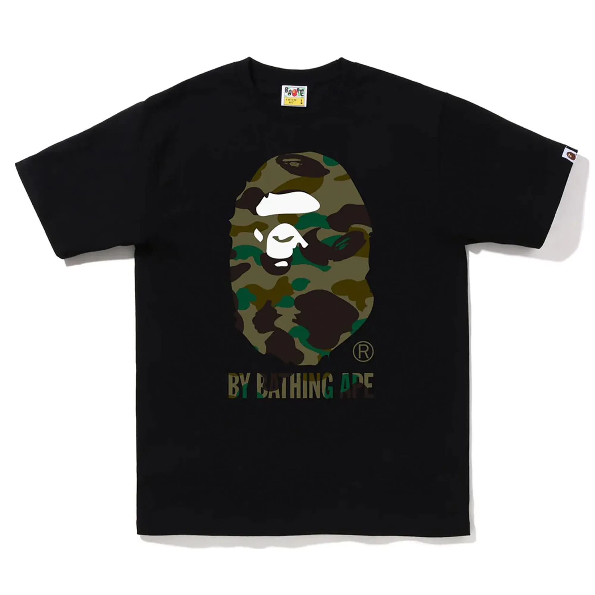 Bape Text 1st Camo By Bathing Ape Tee Black Green sold by PLUS