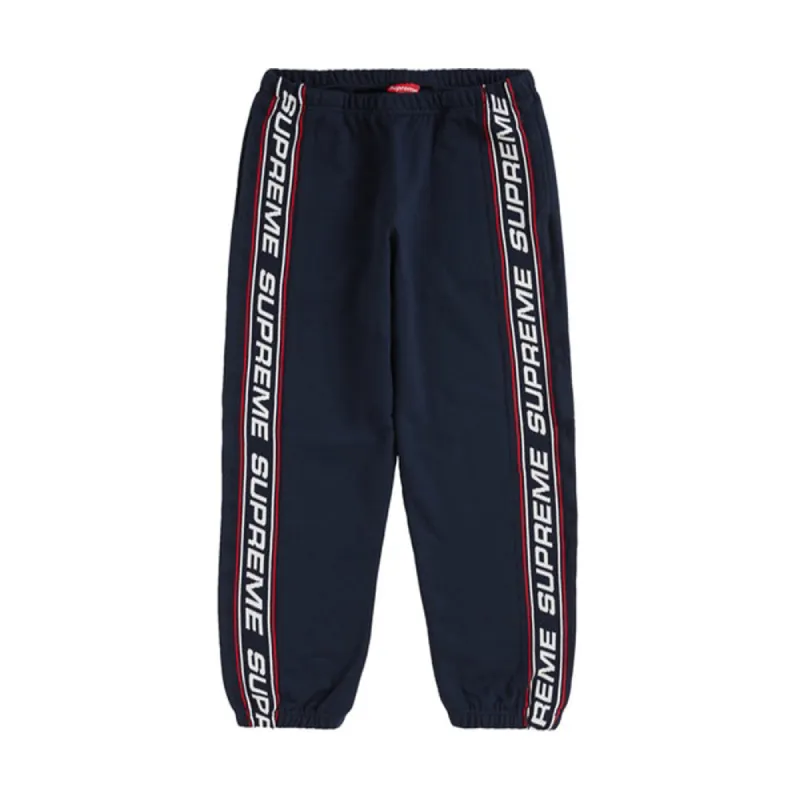 Supreme Text Rib Sweatpant Navy sold by PLUS