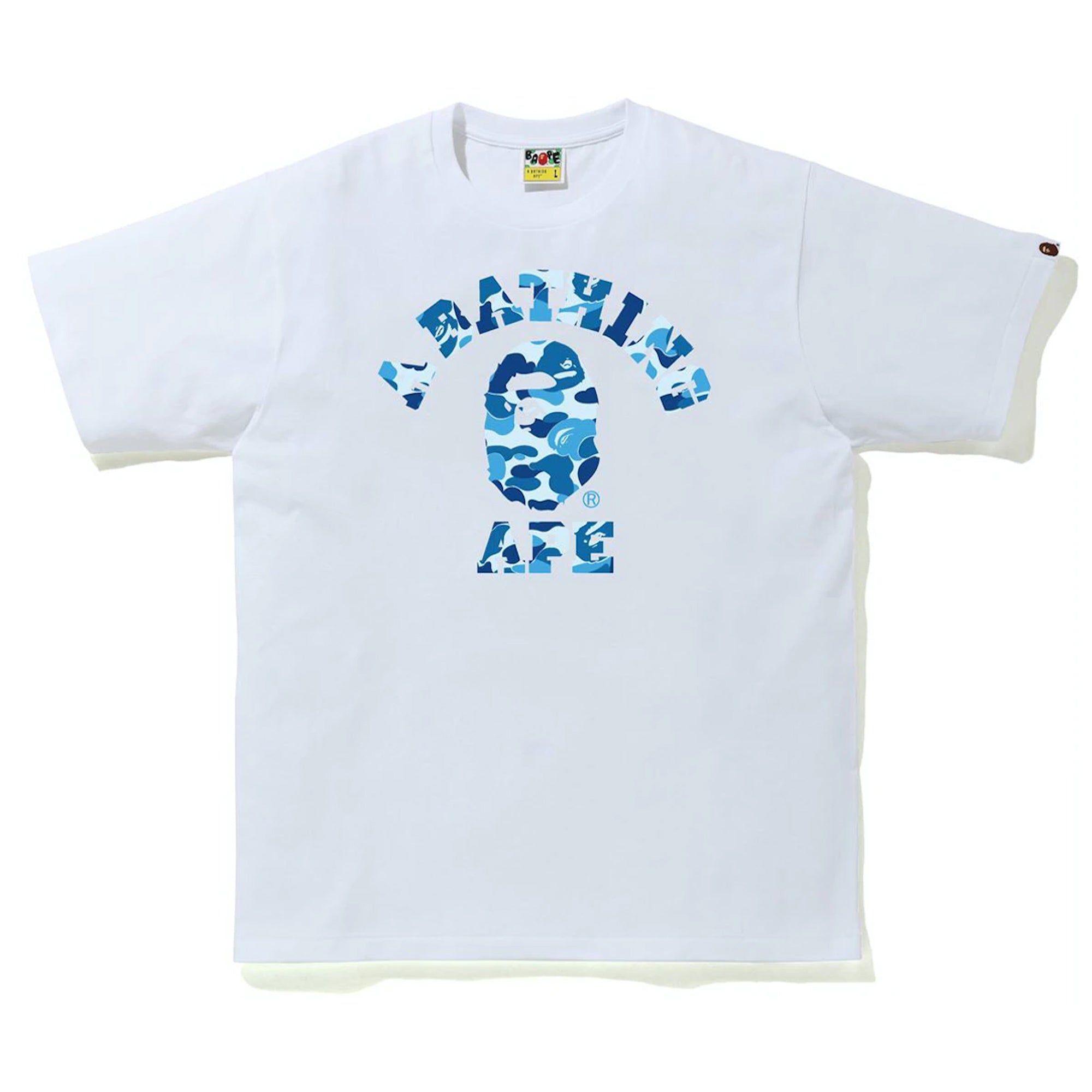 Bape ABC Text Color Camo College Tee White/Blue (Ladies) sold by PLUS