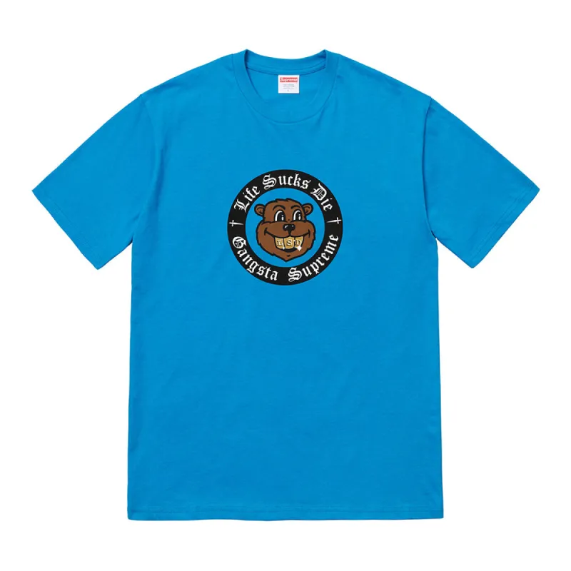 Supreme Life Sucks Die Tee Bright Blue sold by PLUS
