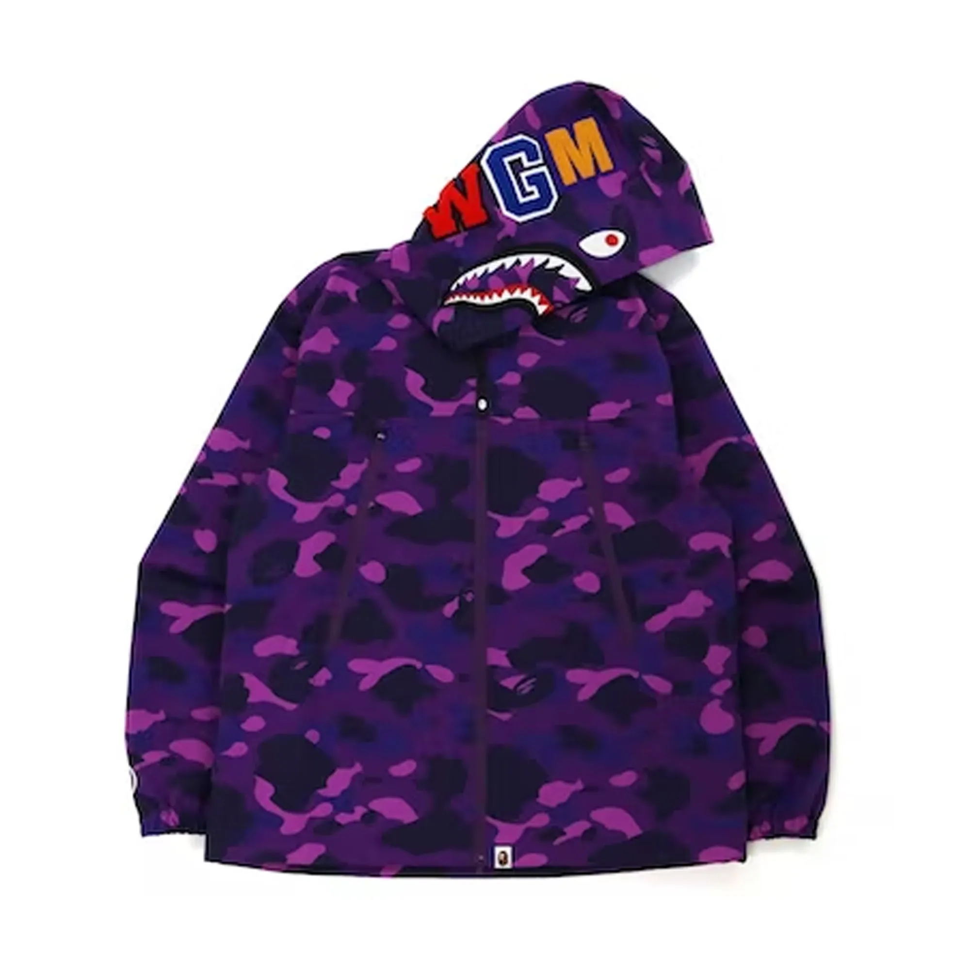 Bape Color Camo Shark Hoodie Jacket Purple (FW21) sold by PLUS