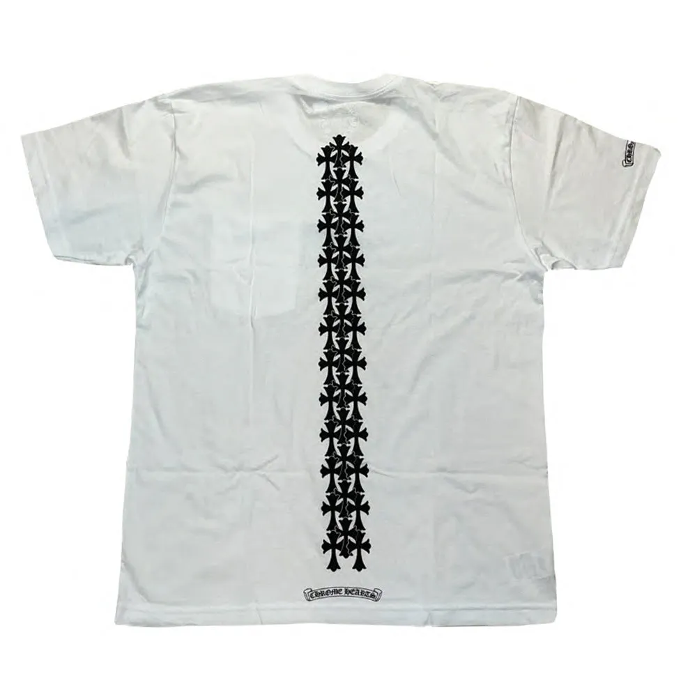 Chrome Hearts Cemetery Cross Tire Tracks T-Shirt White sold by PLUS
