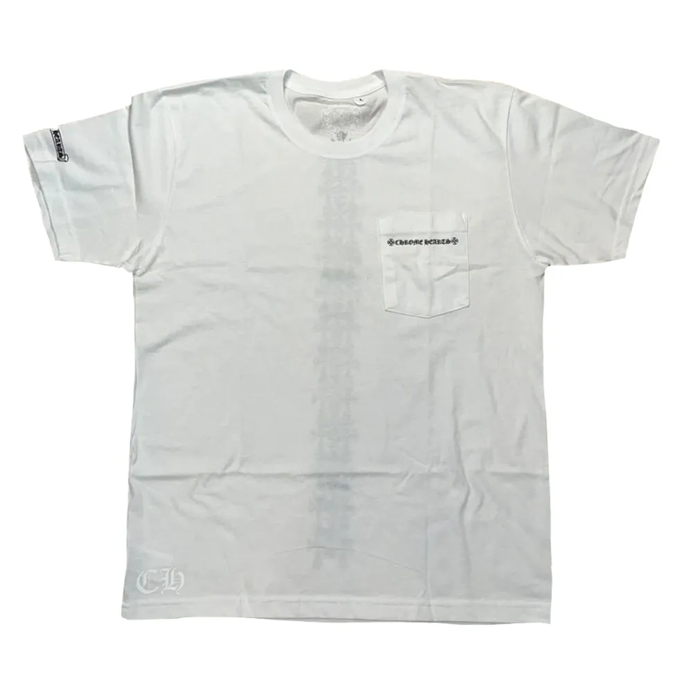 【Chrome Hearts】Cemetery Cross Tire Tracks T-shirt★半袖 Chrome Hearts Cemetery Cross Tire Tracks T-shirt White Men's