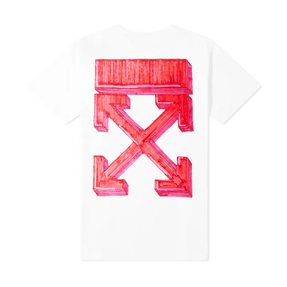 Off-White Marker S/S Slim Tee White/Red sold by PLUS