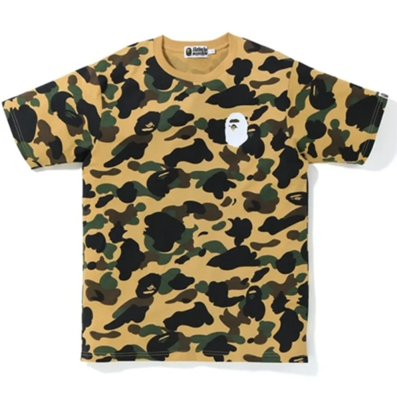 BAPE 1st Camo Multi Logo Tee Yellow sold by PLUS