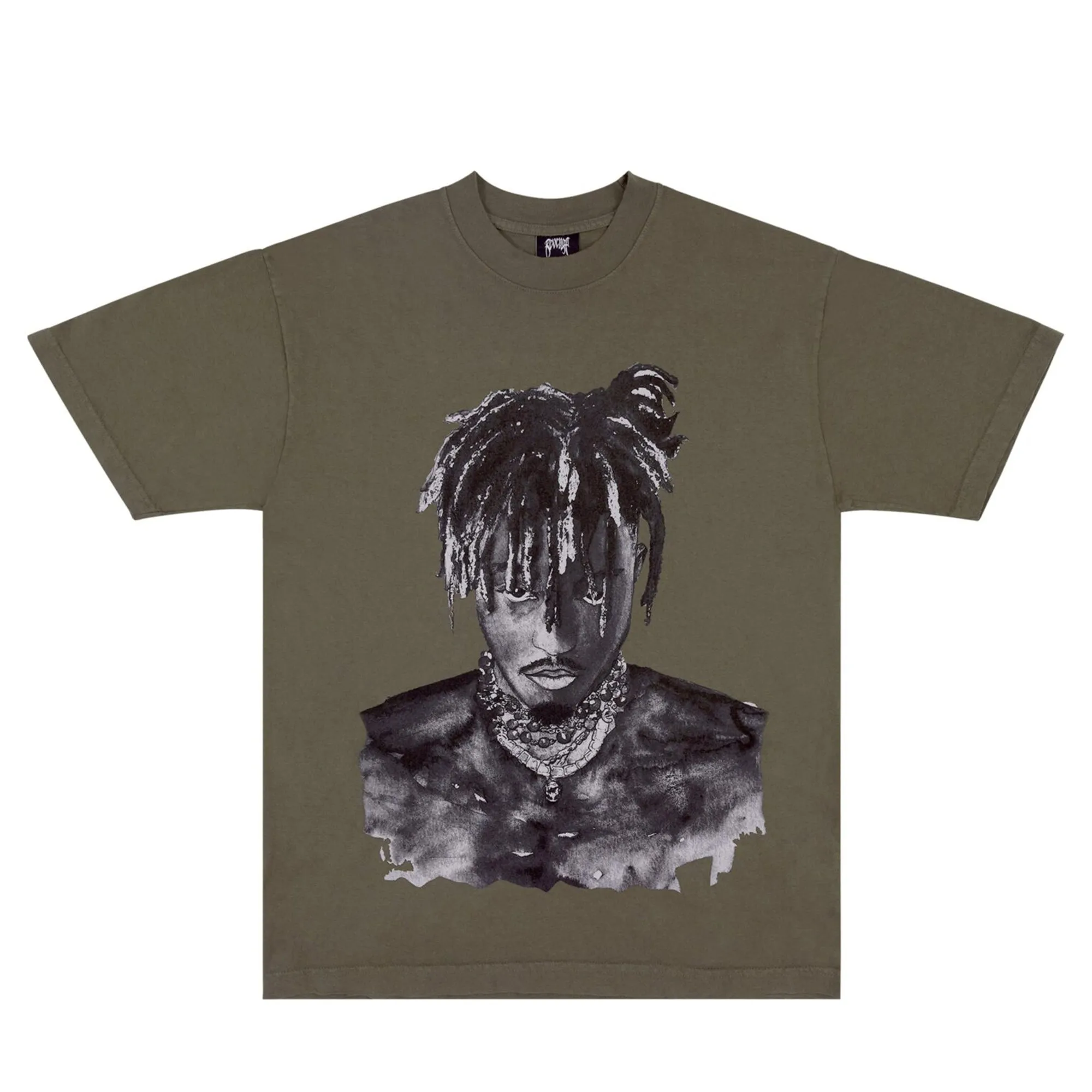 Revenge x Juice Wrld 999 Portrait Tee Army Green sold by PLUS