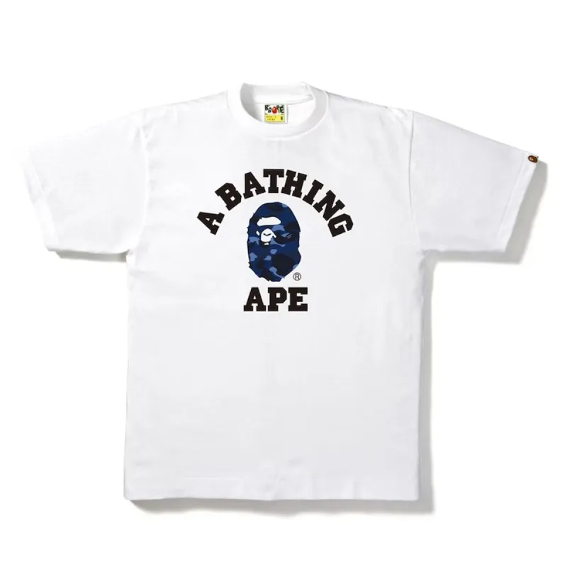 Bape Color Camo College Tee Tee White/Navy sold by PLUS