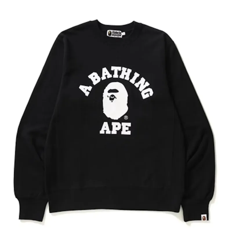 Bape College Crewneck Black/White sold by PLUS