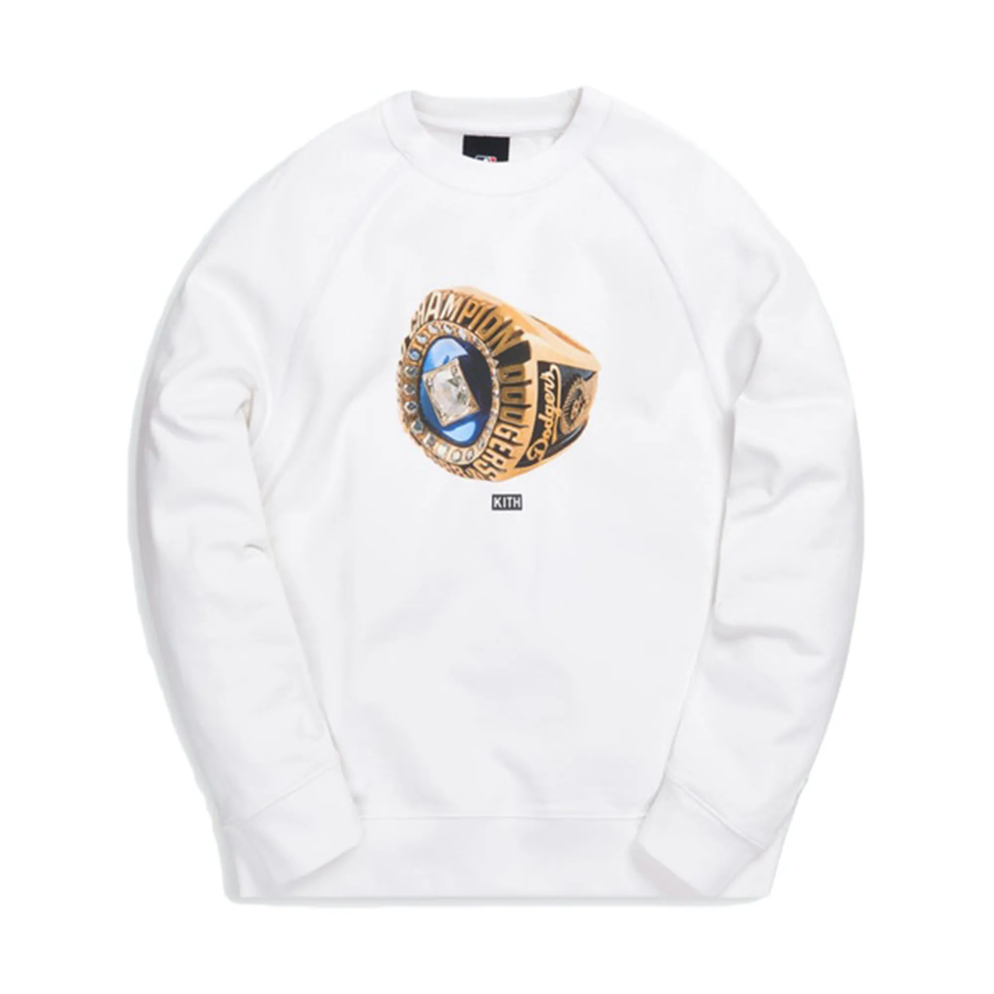 Kith x MLB LA Dodgers Champions Crewneck White sold by PLUS