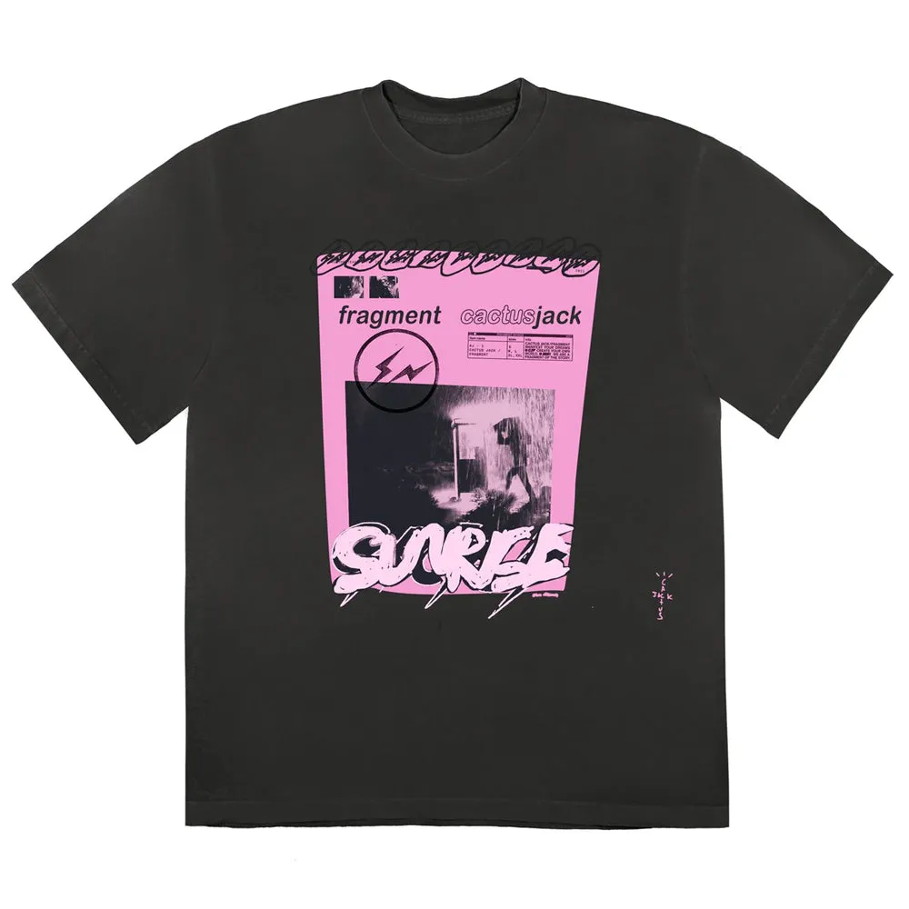 Travis Scott Cactus Jack For Fragment Pink Sunrise T-Shirt Washed Black sold by PLUS