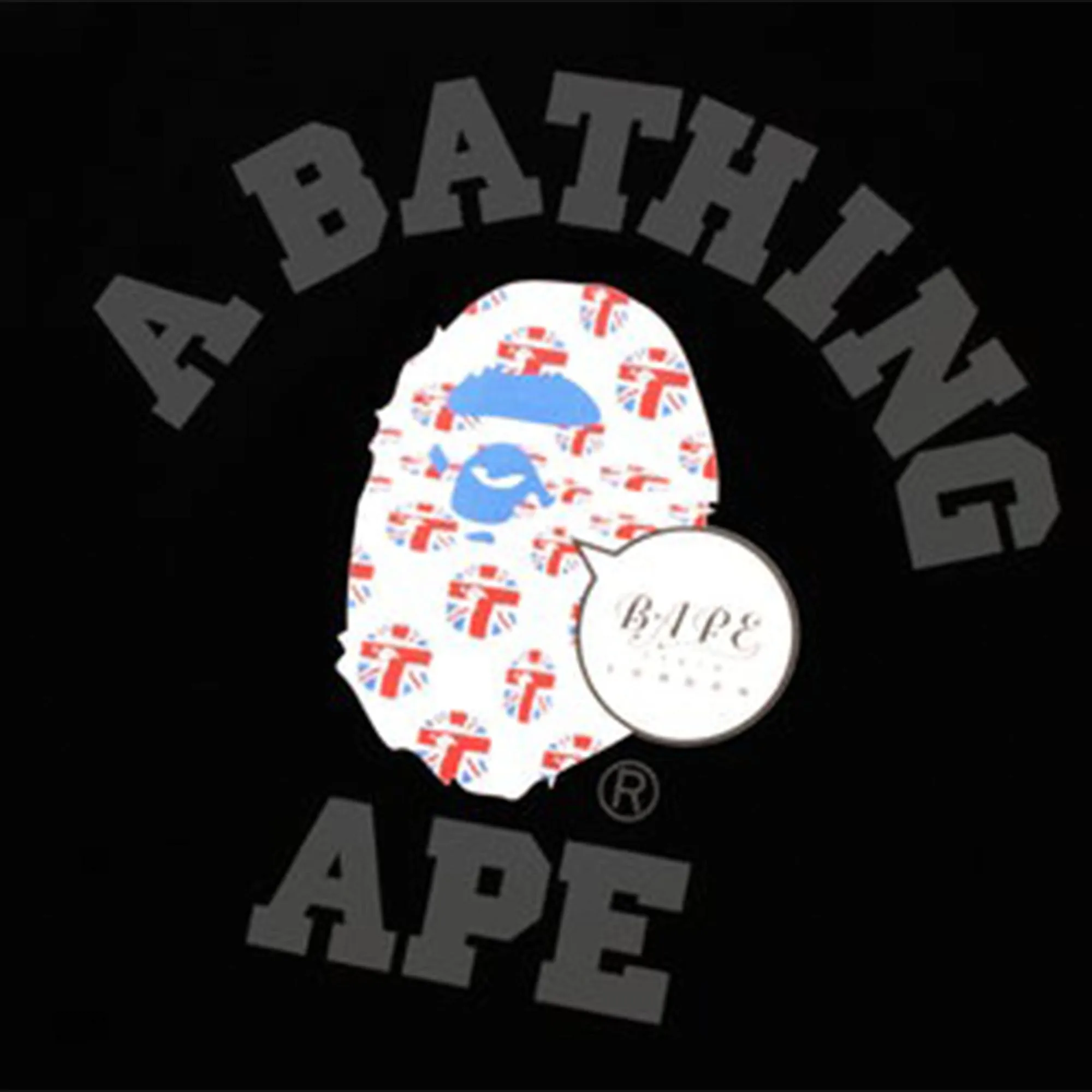 BAPE London Reflector Union Jack College Tee Black sold by PLUS product image thumbnail 3