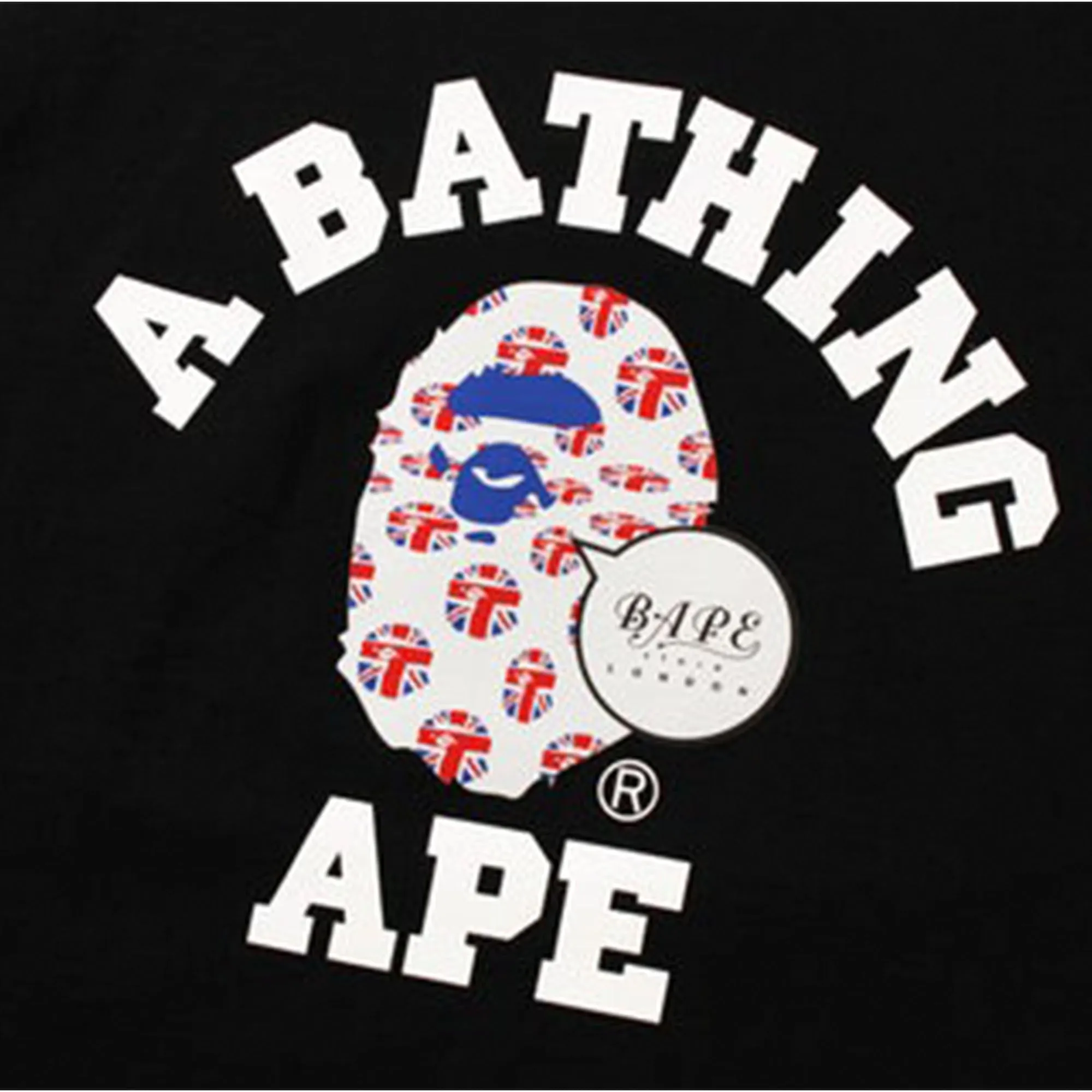 BAPE London Reflector Union Jack College Tee Black sold by PLUS product image thumbnail 2