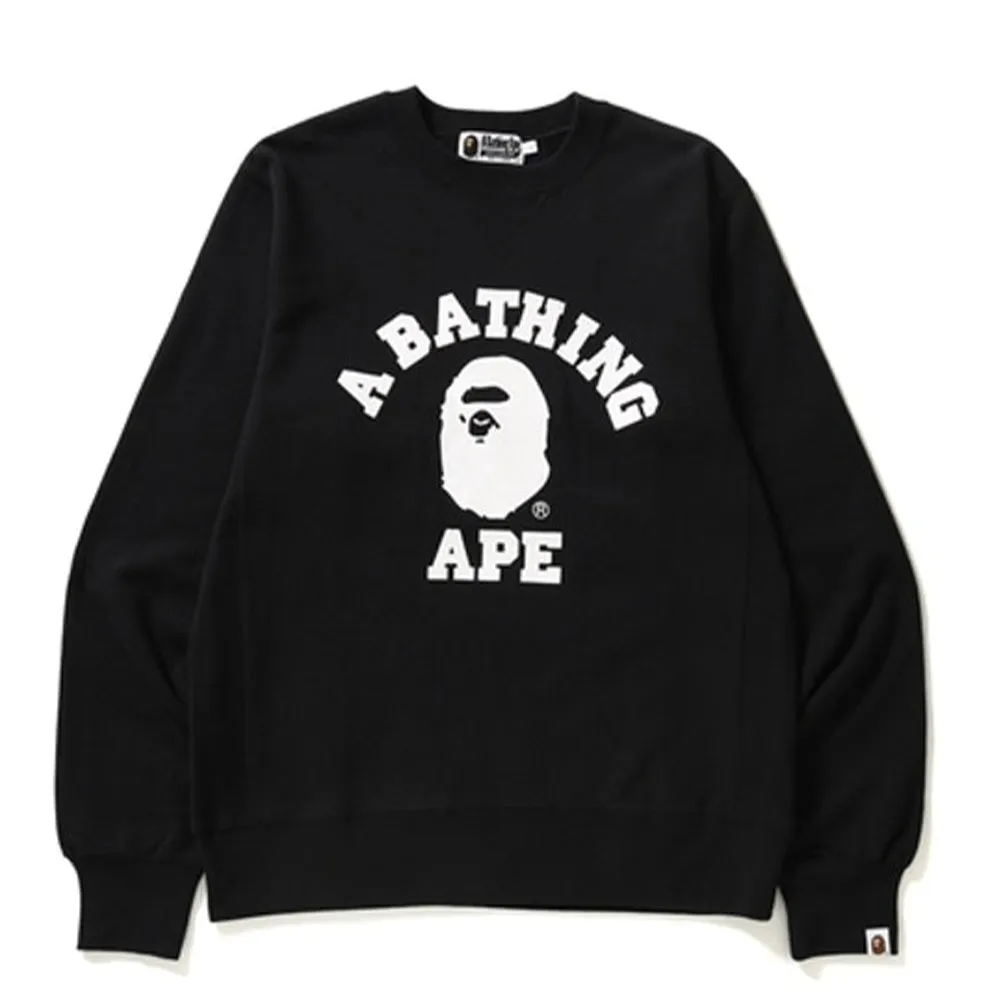 BAPE College Crewneck Black/White sold by PLUS
