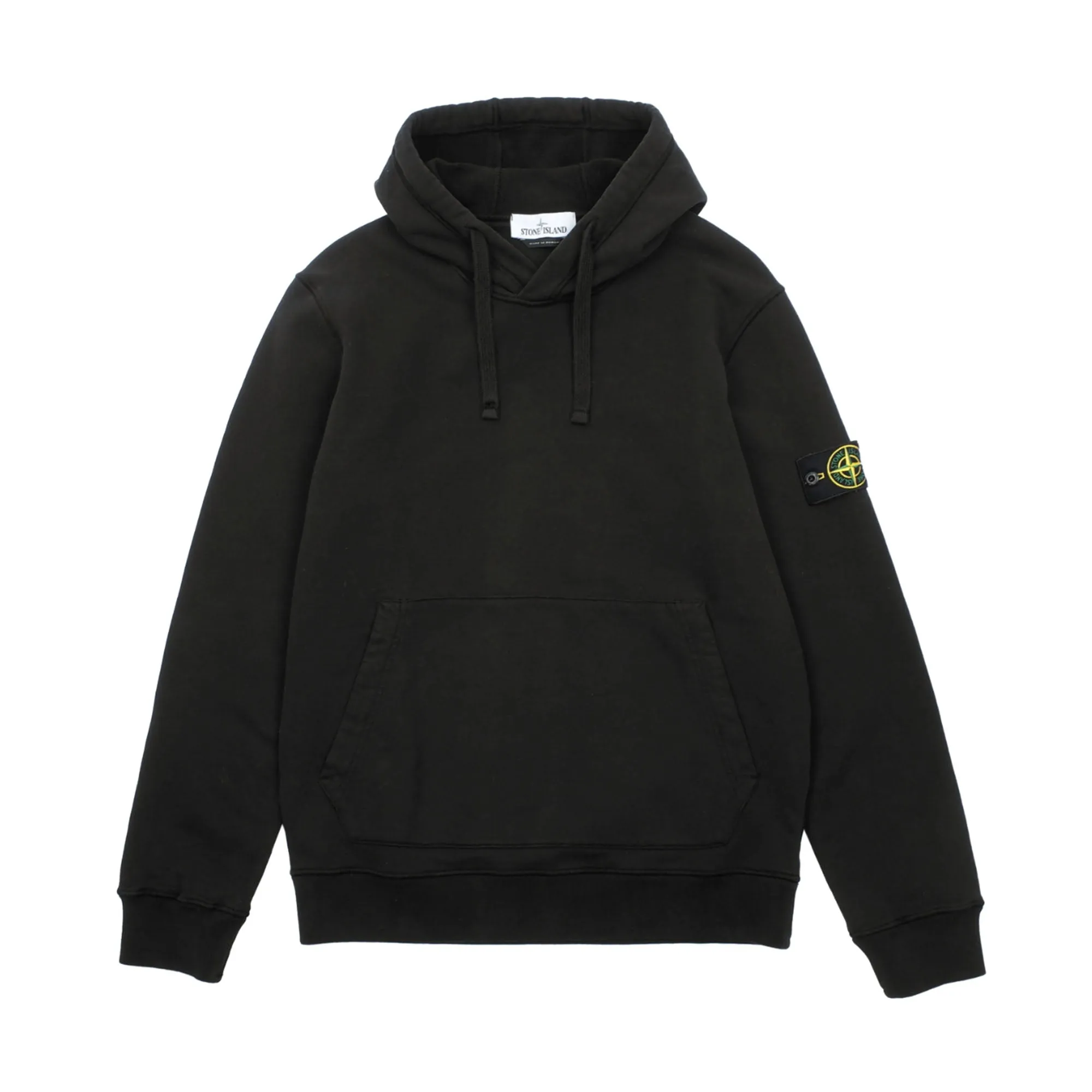 Stone Island Brushed Cotton Fleece Hooded Sweatshirt Black sold by PLUS