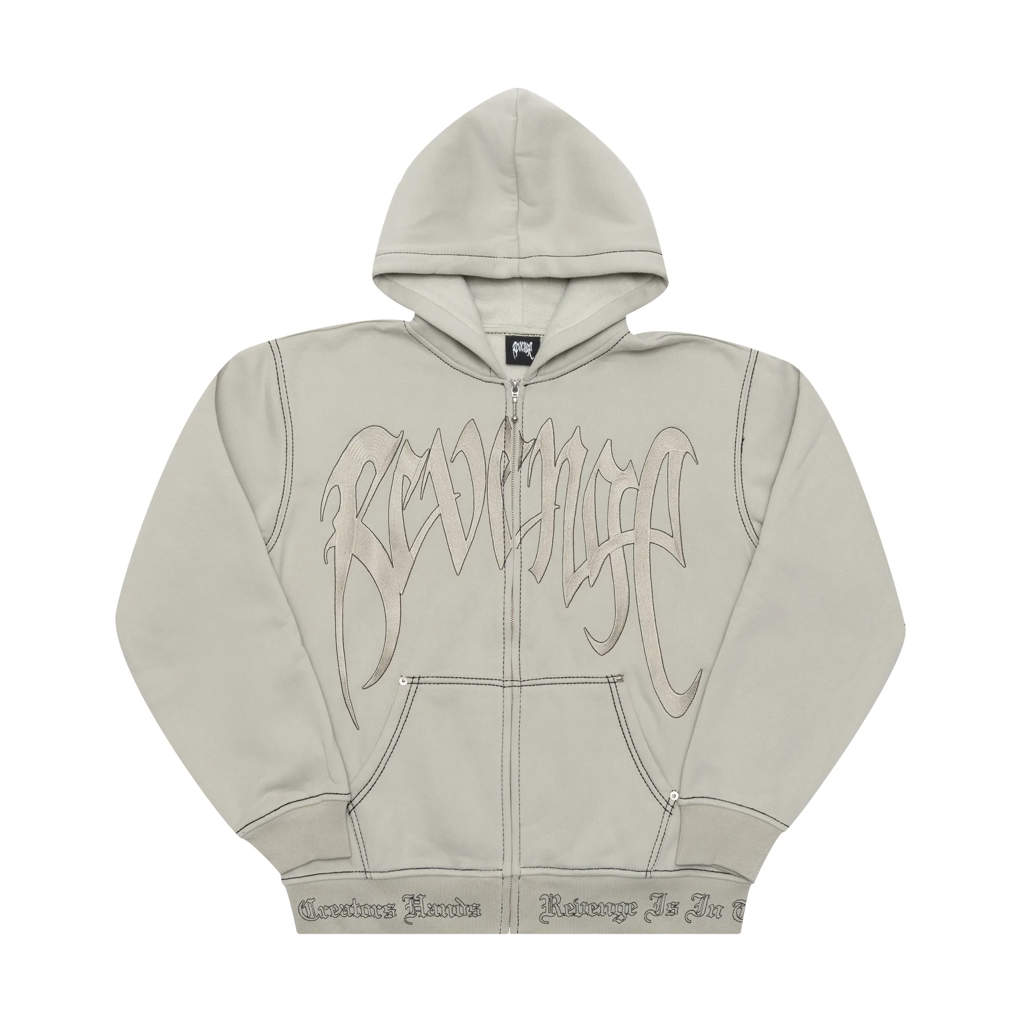 ✿✿✿wenttyページ✿✿✿ Revenge Contrast Embroidered Zip Up Grey | Parallel