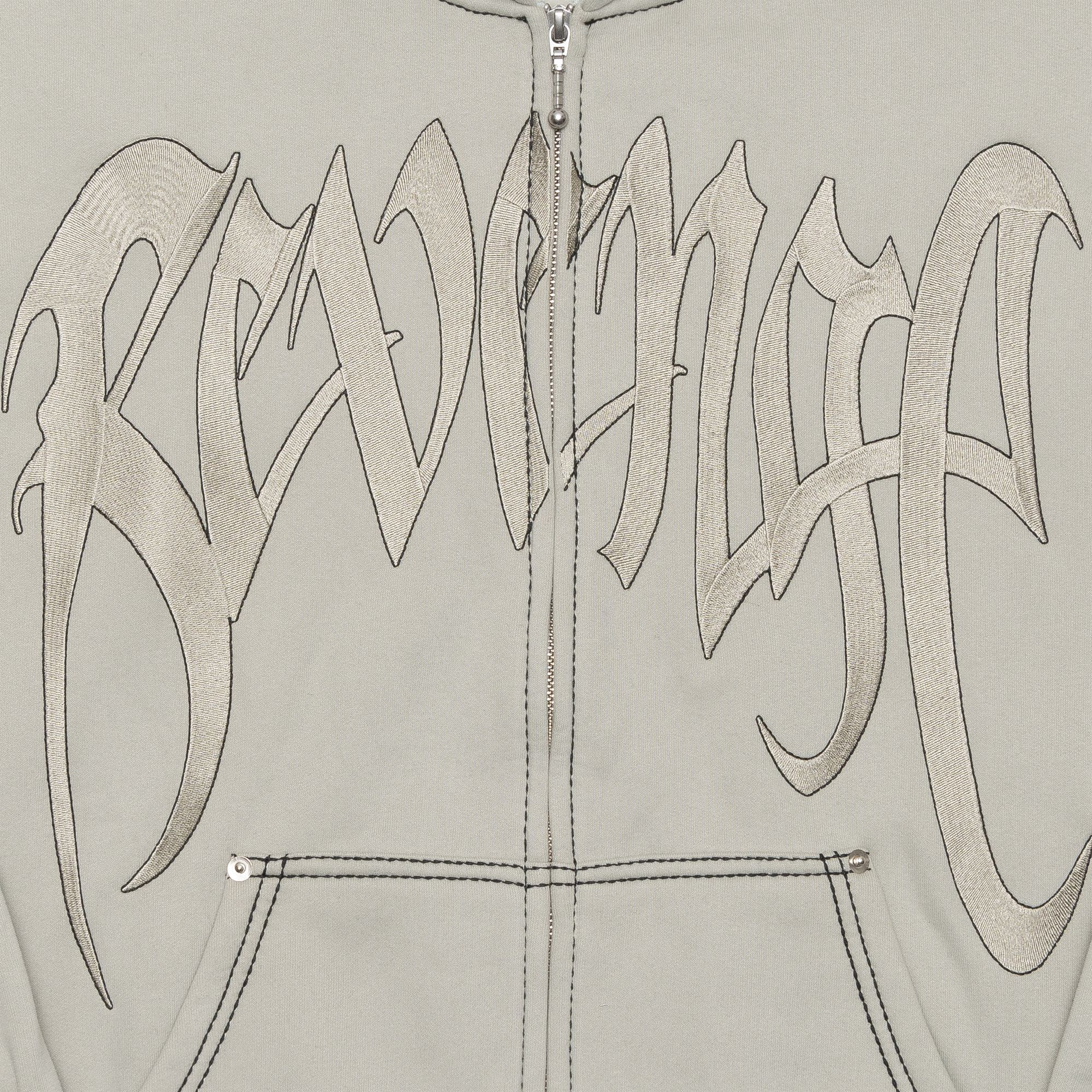 Revenge Contrast Embroidered Zip Up Grey sold by PLUS product image thumbnail 2