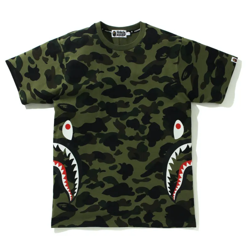 BAPE 1st Camo Side Shark Tee Green sold by PLUS