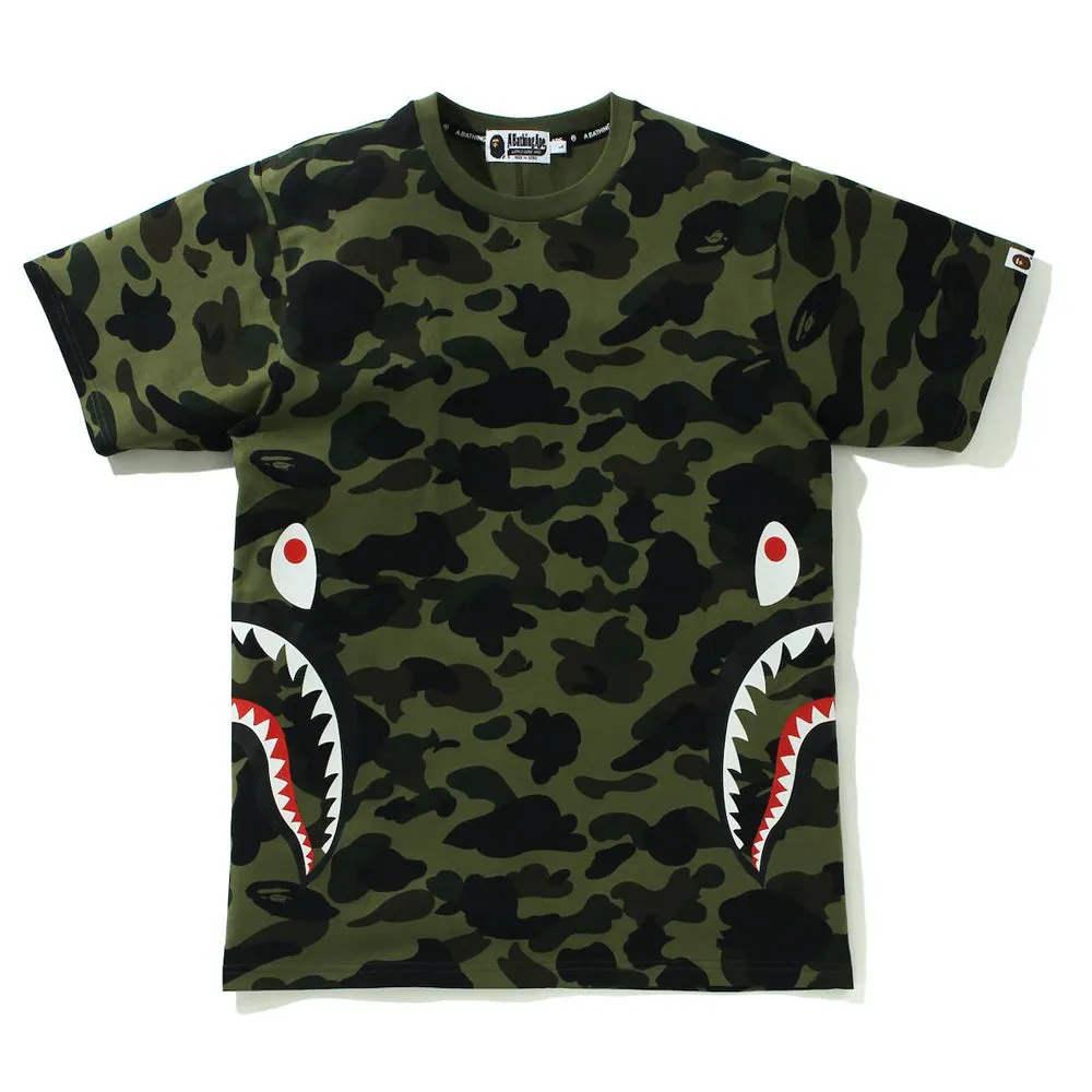 BAPE 1st Camo Side Shark Tee Green sold by PLUS