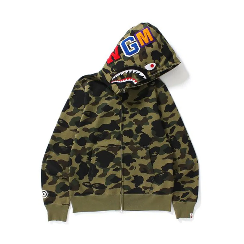 BAPE 1st Camo Shark Full Zip Hoodie Green sold by PLUS