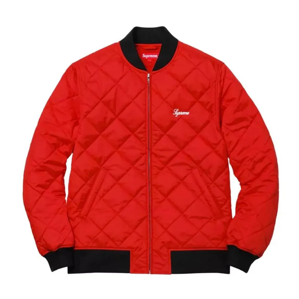 Supreme Sequin Patch Quilted Bomber Jacket Red sold by PLUS product image thumbnail 2