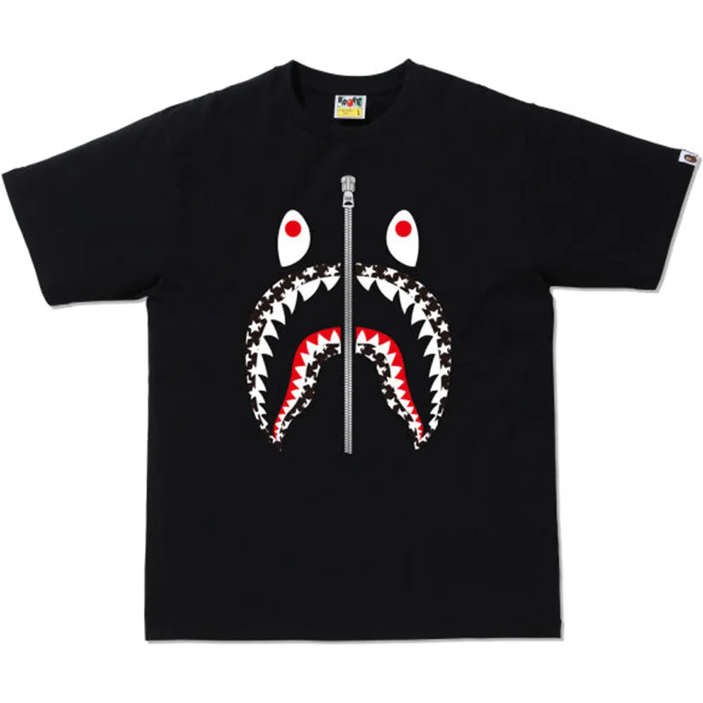 BAPE STA Pattern Shark Tee Black/White sold by PLUS